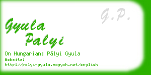 gyula palyi business card
